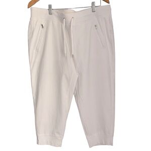 Lauren by Ralph Lauren White Capri Sweatpants Women Size XL